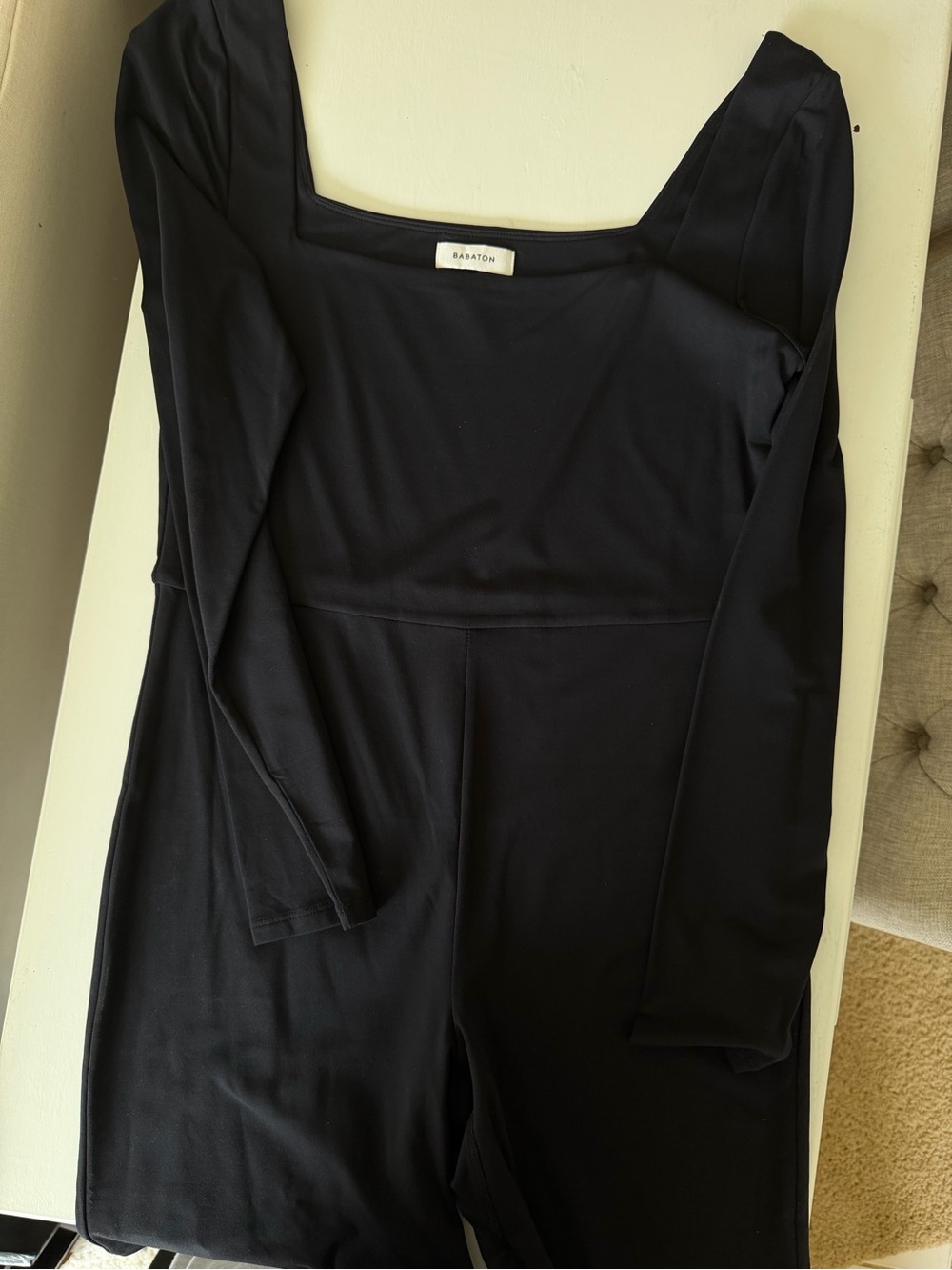 Aritzia Babaton Black Long-Sleeve Square-Neck Bodysuit - Picture 3 of 4